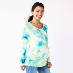 Maternity Sonoma Goods For Life® Essential Scoopneck Long Sleeve Tee -Sonoma Store 5672154 Tie Dye
