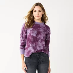 Women's Sonoma Goods For Life® Mockneck Waffle Top 19 Women's Sonoma Goods For Life® Mockneck Waffle Top -Sonoma Store 5672315 Berry Tie Dye