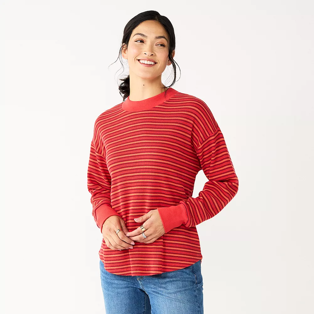 Women's Sonoma Goods For Life® Mockneck Waffle Top 7 Women's Sonoma Goods For Life® Mockneck Waffle Top - Image 5