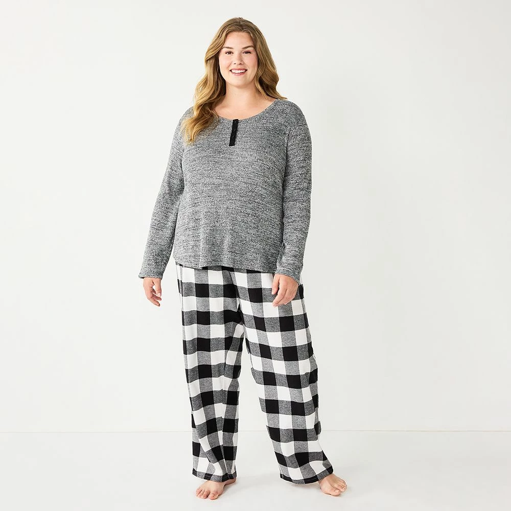 Plus Size Sonoma Goods For Life® Flannel Pajama Pants & Pajama Top Sleep Set 4 Plus Size Sonoma Goods For Life® Flannel Pajama Pants & Pajama Top Sleep Set - Image 2