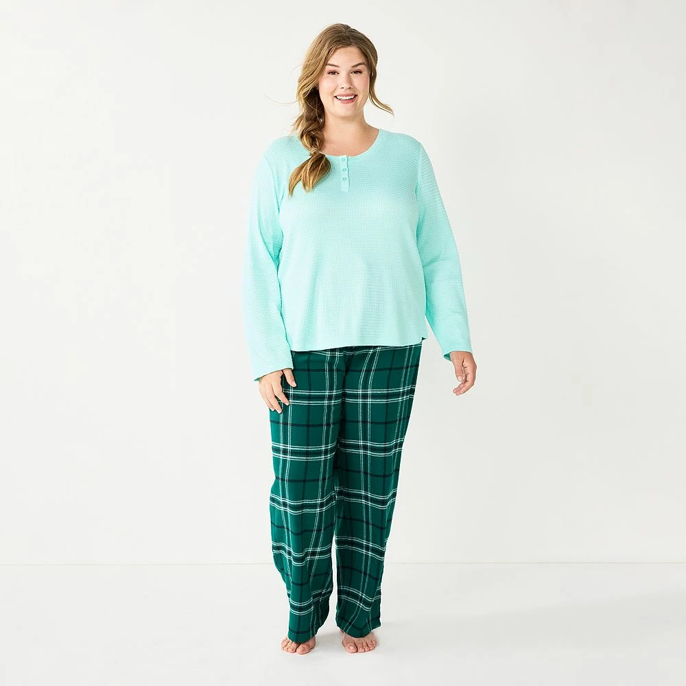 Plus Size Sonoma Goods For Life® Flannel Pajama Pants & Pajama Top Sleep Set 3 Plus Size Sonoma Goods For Life® Flannel Pajama Pants & Pajama Top Sleep Set