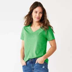 Women's Tall Sonoma Goods For Life® Everyday V-Neck Tee -Sonoma Store 5686285 Aloe Green