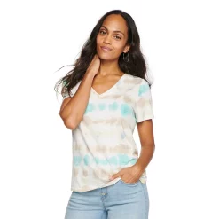 Women's Tall Sonoma Goods For Life® Everyday V-Neck Tee -Sonoma Store 5686285 Blue Tie Dye
