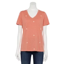 Women's Tall Sonoma Goods For Life® Everyday V-Neck Tee -Sonoma Store 5686285 Coral Heart