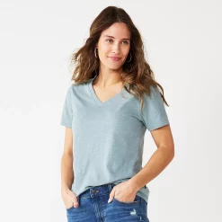 Women's Tall Sonoma Goods For Life® Everyday V-Neck Tee -Sonoma Store 5686285 Gray Blue