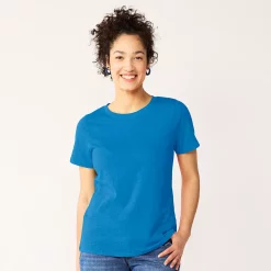 Women's Tall Sonoma Goods For Life® Essential Crewneck Tee -Sonoma Store 5686288 Blue Teal