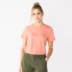 Women's Tall Sonoma Goods For Life® Essential Crewneck Tee -Sonoma Store 5686288 Coral