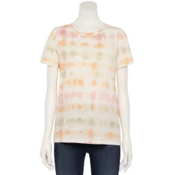 Women's Tall Sonoma Goods For Life® Essential Crewneck Tee -Sonoma Store 5686288 Cream Warm Tie Dye