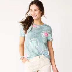 Women's Tall Sonoma Goods For Life® Essential Crewneck Tee -Sonoma Store 5686288 Gray Circle Dye