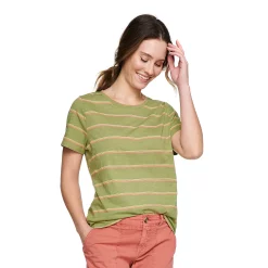 Women's Tall Sonoma Goods For Life® Essential Crewneck Tee -Sonoma Store 5686288 Green Stripe