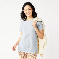 Women's Tall Sonoma Goods For Life® Essential Crewneck Tee -Sonoma Store 5686288 Light Blue