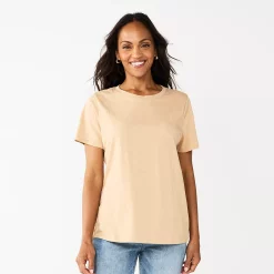 Women's Tall Sonoma Goods For Life® Essential Crewneck Tee -Sonoma Store 5686288 Tan
