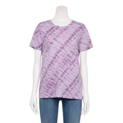 Women's Tall Sonoma Goods For Life® Essential Crewneck Tee -Sonoma Store 5686288 Violet Diagonal Dye
