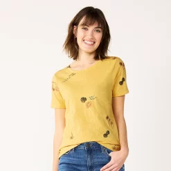 Women's Tall Sonoma Goods For Life® Essential Crewneck Tee -Sonoma Store 5686288 Yellow Beach Scene