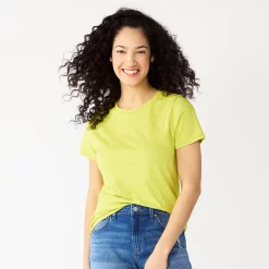 Women's Tall Sonoma Goods For Life® Essential Crewneck Tee -Sonoma Store 5686288 Yellow Green