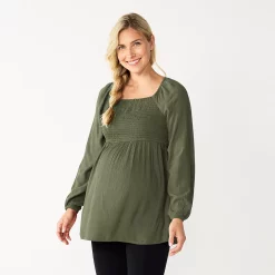 Maternity Sonoma Goods For Life® Smocked Bodice Empire Top 11 Maternity Sonoma Goods For Life® Smocked Bodice Empire Top -Sonoma Store 5686595 Green
