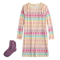 Women's Sonoma Goods For Life® 2-pc. Long Sleeve Crewneck Sleepshirt & Socks Set 17 Women's Sonoma Goods For Life® 2-pc. Long Sleeve Crewneck Sleepshirt & Socks Set -Sonoma Store 5690614 ALT5