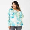 Plus Size Sonoma Goods For Life® Everyday Crewneck Long Sleeve Top -Sonoma Store 5714078 Blue Green Dye