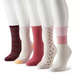 Sonoma Goods For Life® 5 Pack Stripes & Dot Crew Socks