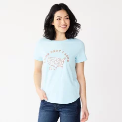 Women's Sonoma Goods For Life® Patriotic Graphic Tee -Sonoma Store 5757625 Light Blue Map