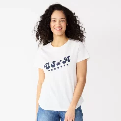 Women's Sonoma Goods For Life® Patriotic Graphic Tee -Sonoma Store 5757625 White Navy Usa
