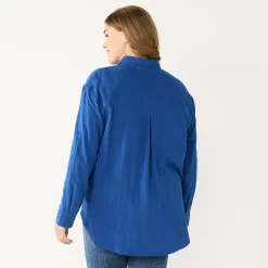 Plus Size Sonoma Goods For Life® Relaxed Button Down Shirt -Sonoma Store 5761363 ALT
