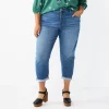 Plus Size Sonoma Goods For Life® Premium High-Waisted Boyfriend Jeans -Sonoma Store 5780060 Medium Wash