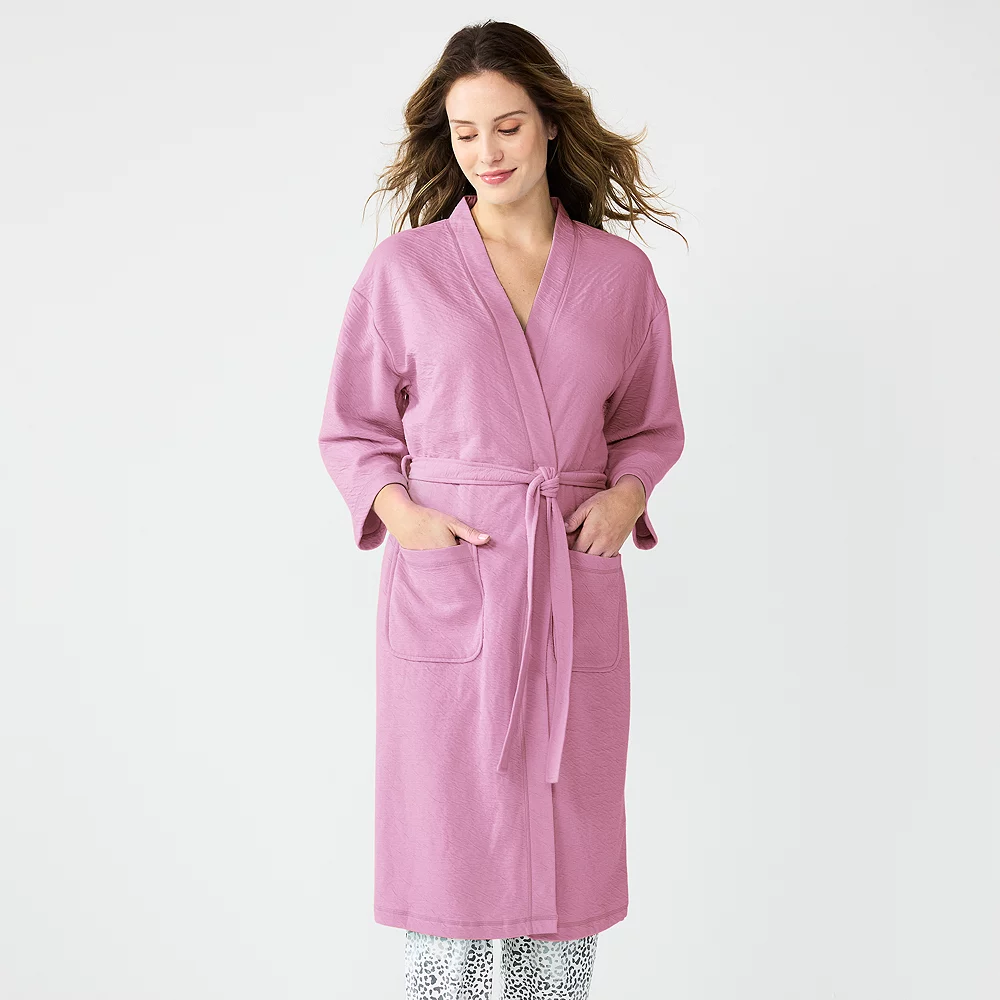 Women's Sonoma Goods For Life® Cloud Knit 3/4 Sleeve Robe 6 Women's Sonoma Goods For Life® Cloud Knit 3/4 Sleeve Robe - Image 4