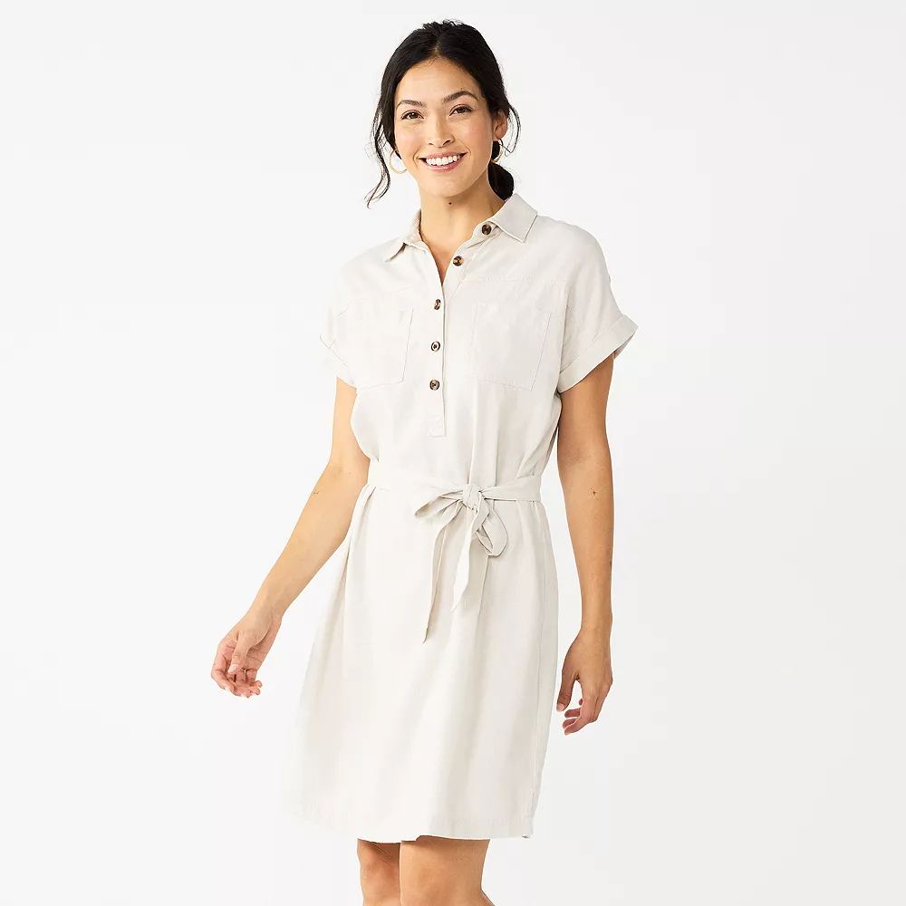 Women's Sonoma Goods For Life® Henley Shirt Dress 3 Women's Sonoma Goods For Life® Henley Shirt Dress