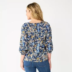 Women's Sonoma Goods For Life® Three-Quarter Sleeve Top -Sonoma Store 5806184 ALT