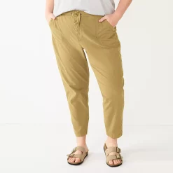 Plus Size Sonoma Goods For Life® Paperbag Waist Capri Pants -Sonoma Store 5812634 Khaki