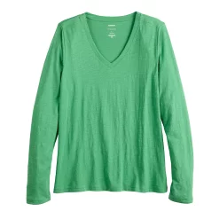 Women's Sonoma Goods For Life® Everyday Adaptive & Easy Dressing V-Neck Long Sleeve Top -Sonoma Store 5816145 ALT5