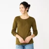 Women's Sonoma Goods For Life® Essential Henley Top -Sonoma Store 5816147 Olive