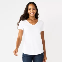 Women's Sonoma Goods For Life® Essential V-Neck Tee -Sonoma Store 5824995 White