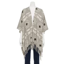 Women's Sonoma Goods For Life® Ikat Geo Print Topper -Sonoma Store 5832236 Gray
