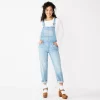 Women's Sonoma Goods For Life® Cropped Jean Overalls -Sonoma Store 5841608 Light Wash