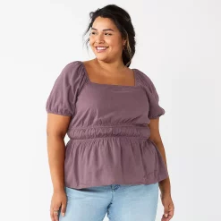Plus Size Sonoma Goods For Life® Short Sleeve Squareneck Top 10 Plus Size Sonoma Goods For Life® Short Sleeve Squareneck Top -Sonoma Store 5850563 Purple