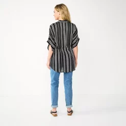 Women's Sonoma Goods For Life® Striped Tie-Front Ruana -Sonoma Store 5878386 ALT