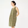 Women's Sonoma Goods For Life® Sleeveless Pintuck Tank Dress -Sonoma Store 5903884 Olive Geo