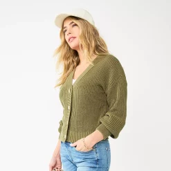 Women's Sonoma Goods For Life® Button-Front Cardigan -Sonoma Store 5904013 Olive