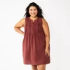 Plus Size Sonoma Goods For Life® Sleeveless Pintuck Tank Dress 2 Plus Size Sonoma Goods For Life® Sleeveless Pintuck Tank Dress -Sonoma Store 5905594 Maroon
