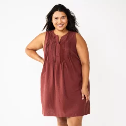Plus Size Sonoma Goods For Life® Sleeveless Pintuck Tank Dress