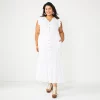 Plus Size Sonoma Goods For Life® Ruffle Sleeve Smocked Maxi Dress -Sonoma Store 5921901 White