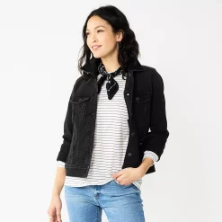 Women's Sonoma Goods For Life® Denim Jacket -Sonoma Store 5923729 Black Wash
