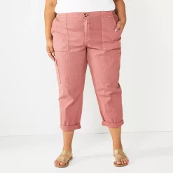 Plus Size Sonoma Goods For Life® Cargo Utility Capri Pants -Sonoma Store 5927176 Mauve