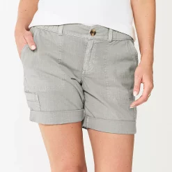 Petite Sonoma Goods For Life® Utility Bermuda Shorts -Sonoma Store 5927882 Light Gray