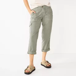 Women's Sonoma Goods For Life® Cargo Utility Capri Pants -Sonoma Store 5928818 Light Gray