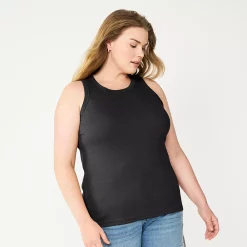 Plus Size Sonoma Goods For Life® High Neck Layering Tank 13 Plus Size Sonoma Goods For Life® High Neck Layering Tank -Sonoma Store 5955408 Black