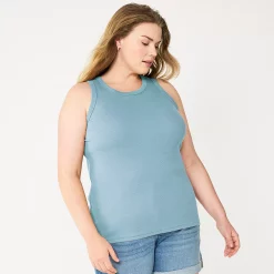 Plus Size Sonoma Goods For Life® High Neck Layering Tank 16 Plus Size Sonoma Goods For Life® High Neck Layering Tank -Sonoma Store 5955408 Sky Blue