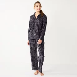 Women's Sonoma Goods For Life® Velour Pajama Shirt & Pajama Pants Sleep Set